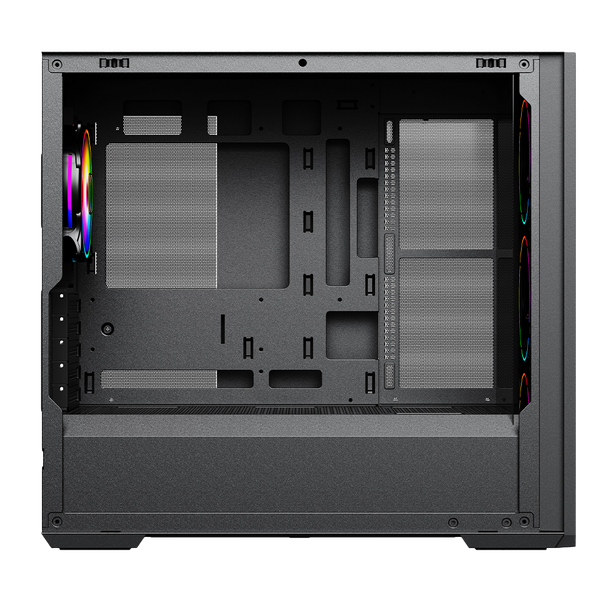 Vida Notus Black ARGB Gaming Case w/ Glass Side, Micro ATX, Mesh Front, 4x ARGB Fans, 6-Port PWM ARGB Hub, USB-C, Asus BTF Compatible physical VIDA New NOTUS-BLK MemoX