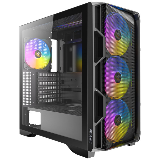 Antec AX1000 ARGB Mid-Tower Gaming PC Case, Full Mesh Front, Tempered Glass, Steel/Plastic,  4 x 140mm ARGB Fans, E-ATX, ATX/Micro-ATX/ITX Compatible