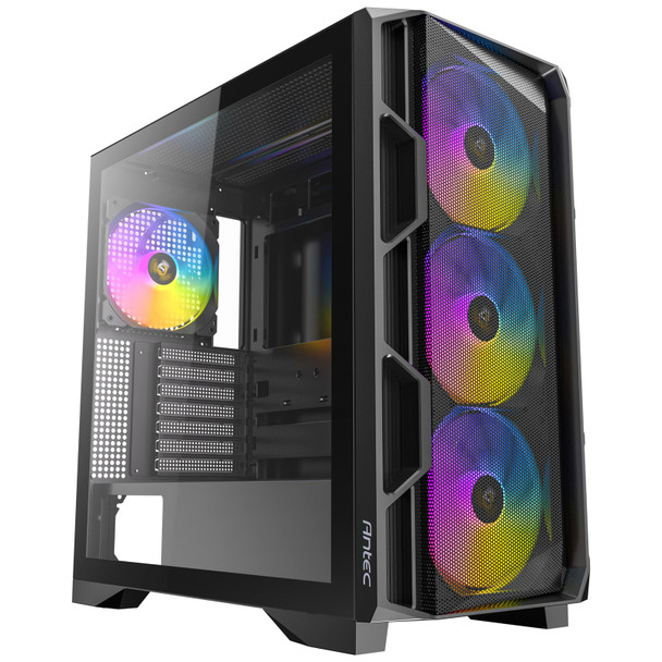 Antec AX1000 ARGB Mid-Tower Gaming PC Case, Full Mesh Front, Tempered Glass, Steel/Plastic,  4 x 140mm ARGB Fans, E-ATX, ATX/Micro-ATX/ITX Compatible