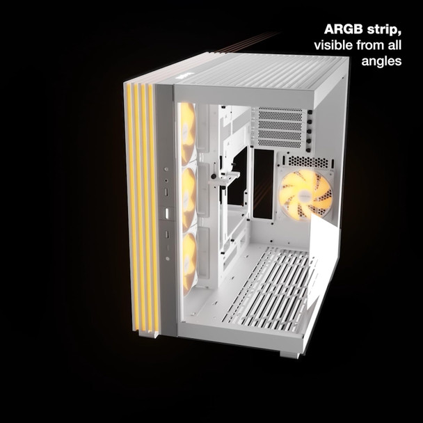 be-quiet! Light Base 600 LX, White, Midi-Tower ATX Case, Massive ARGB LED Strip, Full Windowed Design, 4x Light Wings LX 120mm PWM fans included