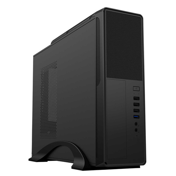 CiT S014C Black Slim Micro ATX/ITX Desktop Case with 300W Power Supply, USB 2.0, USB 3.0 Type-A & Type-C Ports physical CIT New S014C MemoX