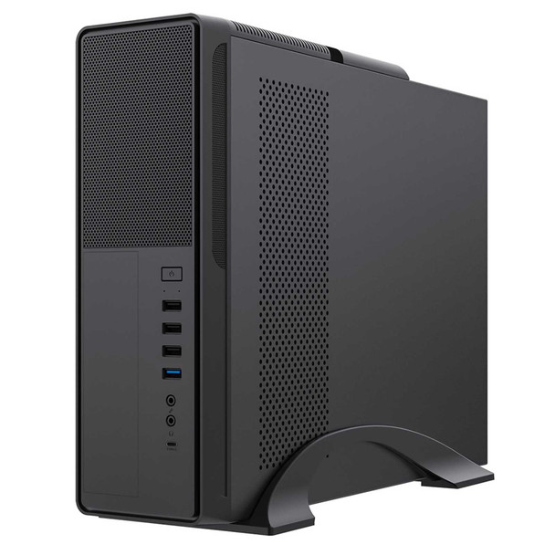 CiT S014C Black Slim Micro ATX/ITX Desktop Case with 300W Power Supply, USB 2.0, USB 3.0 Type-A & Type-C Ports physical CIT New S014C MemoX