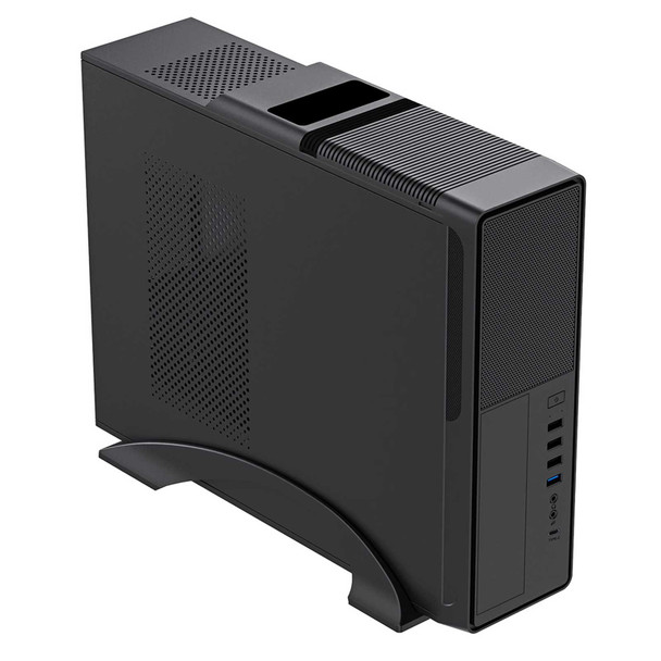CiT S014C Black Slim Micro ATX/ITX Desktop Case with 300W Power Supply, USB 2.0, USB 3.0 Type-A & Type-C Ports physical CIT New S014C MemoX