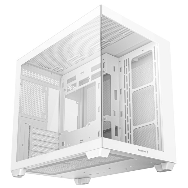 DeepCool CG530 WH Dual-Chamber ATX PC Case – White, Panoramic Tempered Glass
