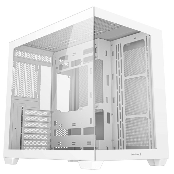 DeepCool CG530 WH Dual-Chamber ATX PC Case – White, Panoramic Tempered Glass