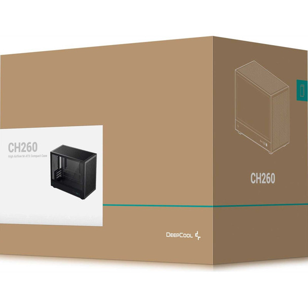 DeepCool CH260 Micro-ATX PC Case – High Airflow, USB-C & 360mm Radiator Support physical DEEPCOOL New R-CH260-BKNGM0-G-1 MemoX