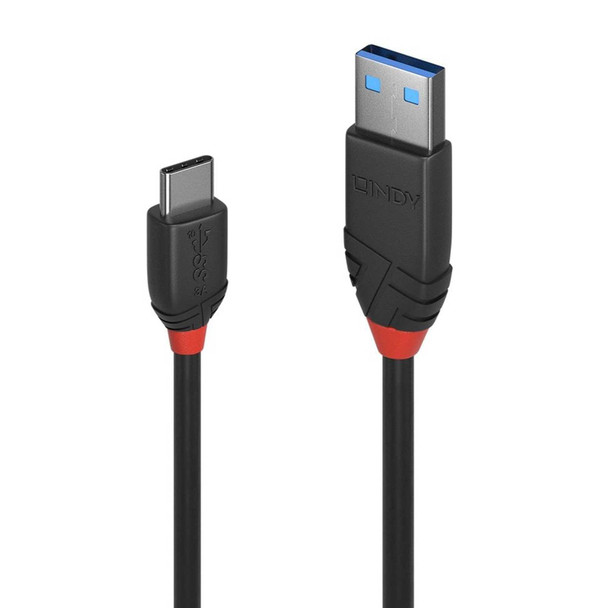 Lindy 36915 0.5m USB-A (M) 3.2 To USB-C (M) 3.2 Black Line 10Gbps Cable - Black physical LINDY New 36915 MemoX