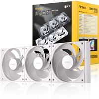 Antec Connect 120 ARGB White Reverse 3-Pack 120mm PWM Fans with Daisy Chain Design and Vibration-Absorbing Pads