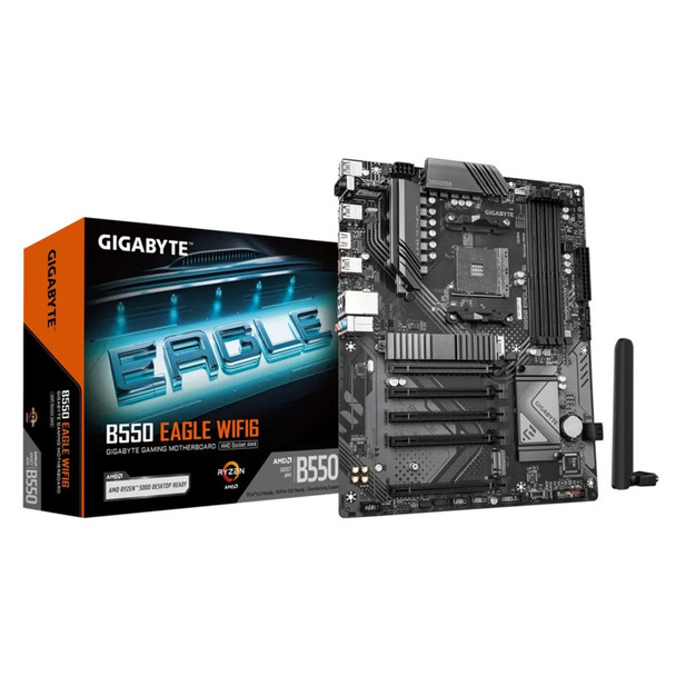Gigabyte B550 EAGLE WIFI6 AM4 ATX Motherboard – Wi-Fi 6, DDR4 & Dual M.2