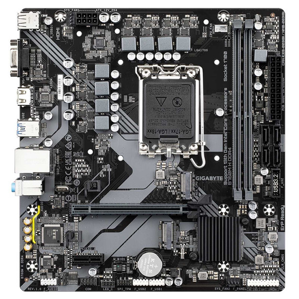 Gigabyte B760M H DDR4 Ultra Durable Intel 1700 Socket Motherboard, Micro-ATX, 2x DDR4 Slots, 2x M.2 Sockets, GbE LAN, 1x D-Sub / 1x HDMI Port physical GIGABYTE New B760M H DDR4 MemoX