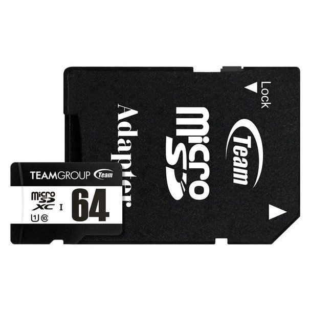 Team 64GB Micro SDXC UHS-1 Class 10 Flash Card with Adapter physical TEAM New TUSDX64GCL10U03 MemoX