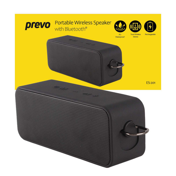 Prevo ES-201 Portable IP7 Waterproof 20W Wireless Speaker with Bluetooth, USB & SD physical PREVO New ES-201 MemoX