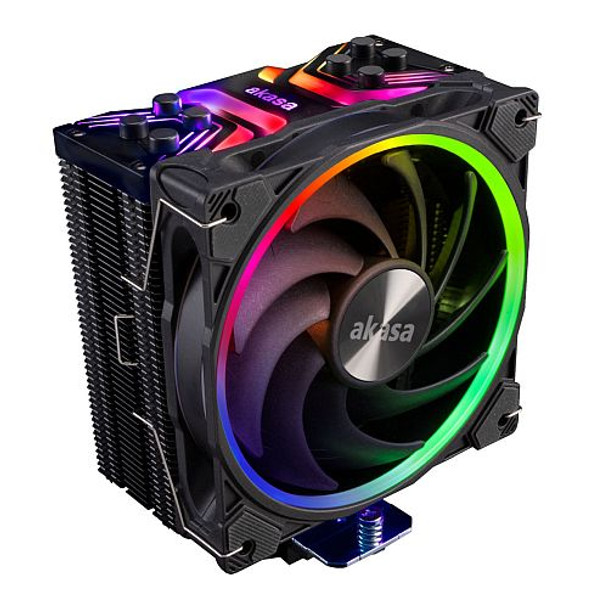 Akasa SOHO H4 Plus ARGB Heatsink & Fan, Intel & AMD Sockets, 4-Heatpipe, Hydro Dynamic PWM Fan, Optimised Footprint, 185W TDP