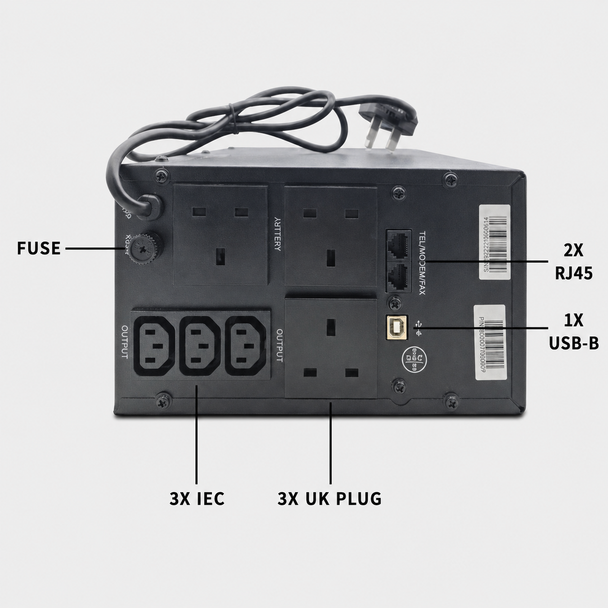 VIDA Armour 1200VA Uninterruptible Power Supply (UPS) Line-Interactive 1.2 kVA 720 W 6 AC Outlet(s)