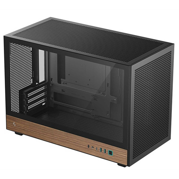 DeepCool CH260 Micro-ATX Mini Tower PC Gaming Case, Wood, Tempered Glass Side Panel USB Type-C High Airflow Supports ATX PSU & RTX GPUs Black physical DEEPCOOL New R-CH260-BKNWM0-G-1 MemoX