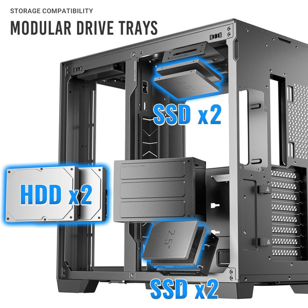 Antec Constellation C8 ARGB Full Tower Case – Dual Chamber, 270° Glass & 360mm Cooling