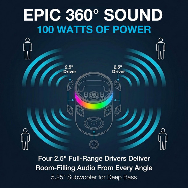 JLab Epic Party Speaker Black 100 W