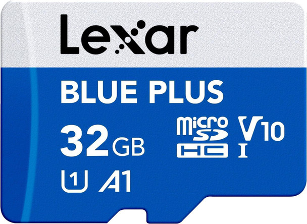 Lexar Blue Plus 32GB microSDHC Card – UHS-I, 100MB/s, Class 10