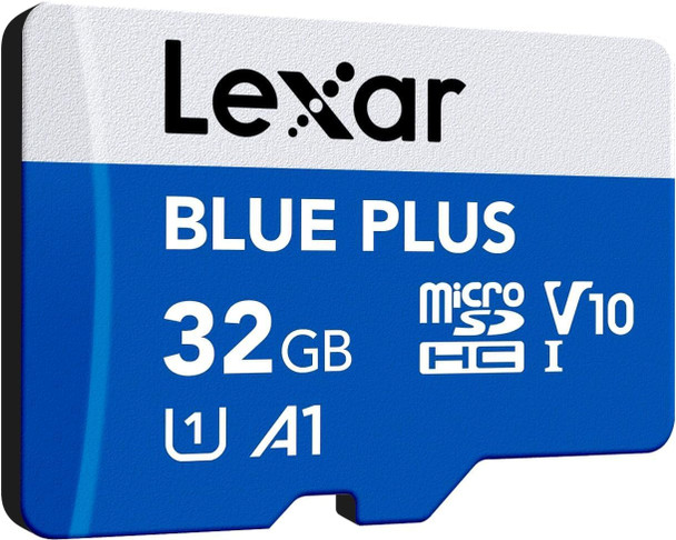 Lexar Blue Plus 32GB microSDHC Card – UHS-I, 100MB/s, Class 10