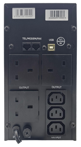 Armour 1500VA UPS 900W Battery Backup – LCD, 6 Outlets & USB Monitoring