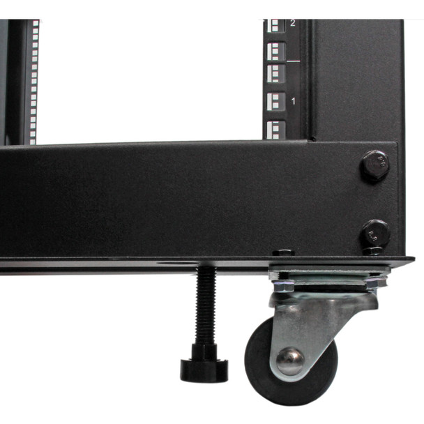 StarTech 25U 4-Post Open Frame Server Rack – Adjustable 22–40in, Mobile