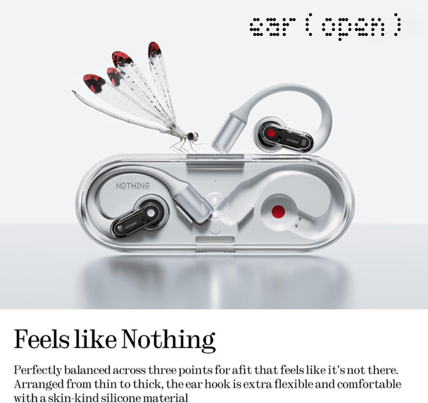 Nothing Ear (open) Wireless Open-Ear Earbuds – 30h Battery, Bluetooth 5.3, White