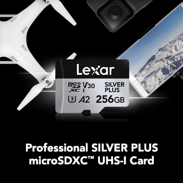 Lexar SILVER PLUS 256GB microSDXC Card – 205MB/s, U3, V30, A2