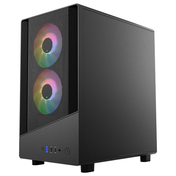 VIDA Spire M mATX Gaming Case – Mesh Front, 3 ARGB Fans & Tempered Glass physical VIDA New SPIREM-BLK MemoX