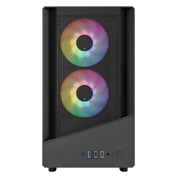 VIDA Spire M mATX Gaming Case – Mesh Front, 3 ARGB Fans & Tempered Glass physical VIDA New SPIREM-BLK MemoX