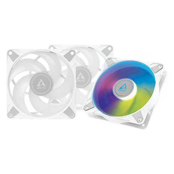 Arctic 12cm P12 Pressure Optimised PWM PST ARGB Case Fans x3, Fluid Dynamic, 12 LEDs, 0-2000 RPM, 0dB Mode