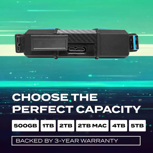 ADATA 1TB HD710 Pro Rugged External Hard Drive, 2.5", USB 3.1, IP68 Water/Dust Proof, Shock Proof, Black physical ADATA New AHD710P-1TU31-CBK MemoX