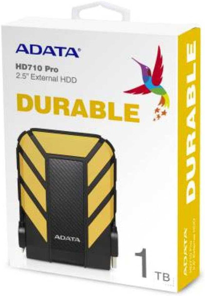 ADATA 1TB HD710 Pro Rugged External Hard Drive, 2.5", USB 3.1, IP68 Water/Dust Proof, Shock Proof, Yellow physical ADATA New AHD710P-1TU31-CYL MemoX