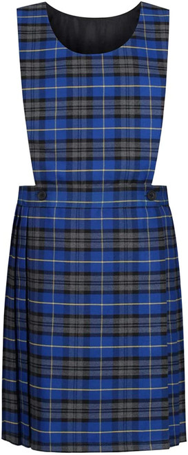 Girls Royal/Grey Tartan Pinafore