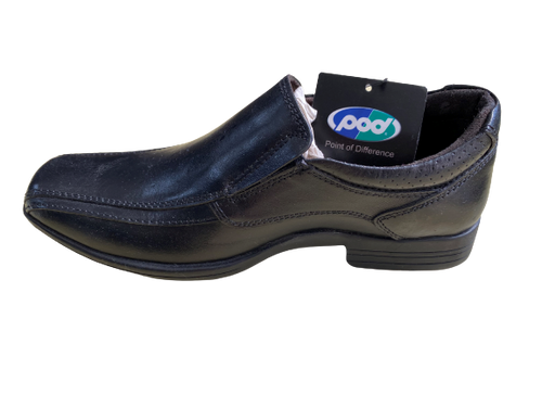 Pods Boys Black Leather Shoe