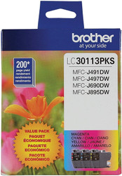 LC-30113PKS | Orignal Brother Ink Cartridges 3-Pack - Cyan, Magenta, Yellow