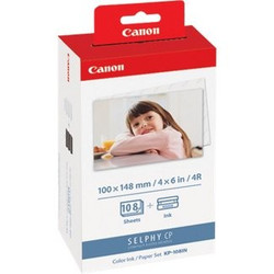 Original Canon KP-108IN 3115B001 Color Ink Cartridge and Label Set