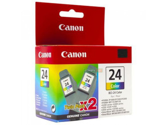 6882A010AB | Canon BCI-24 | Original Canon Ink Cartridge Twin Pack – Tri-Color