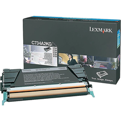 Original Lexmark Black Toner Cartridge  C734A2KG, High Yield
