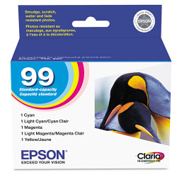 T099920S | Epson® 99 | Original Epson® (T099920-S) Claria® Ink Cartridges - Cyan, Magenta, Yellow, Light Cyan, Light Magenta - 5 Pack