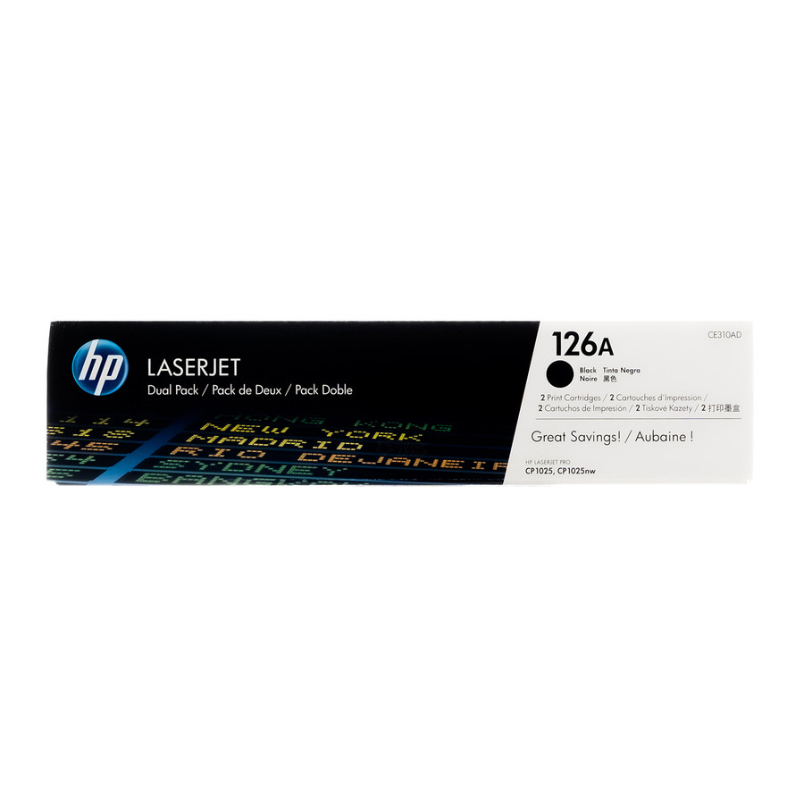 CE310AD | HP 126A | Original HP Dual Pack Toner Cartridges – Black