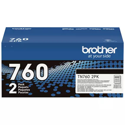 TN760-2PK | Original Brother High-Yield Toner Cartridges 2-Pack - Black