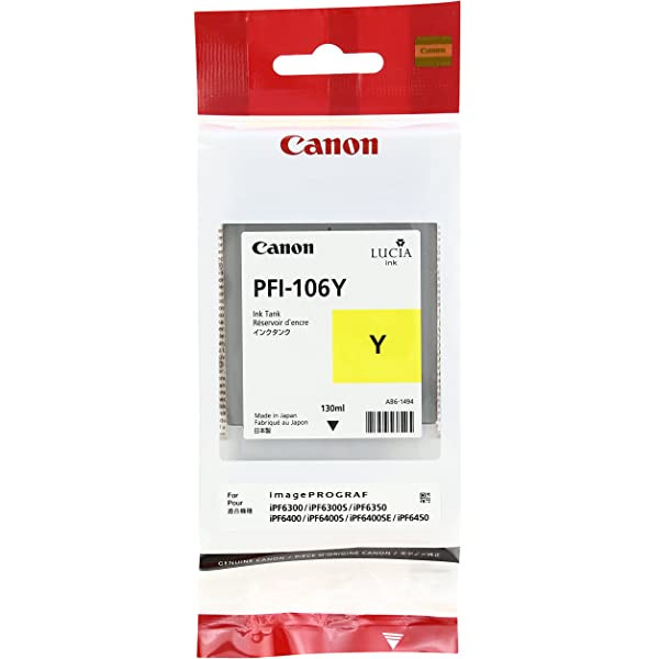 6624B001AA | Canon PFI106 | Original Canon Ink Cartridge - Yellow