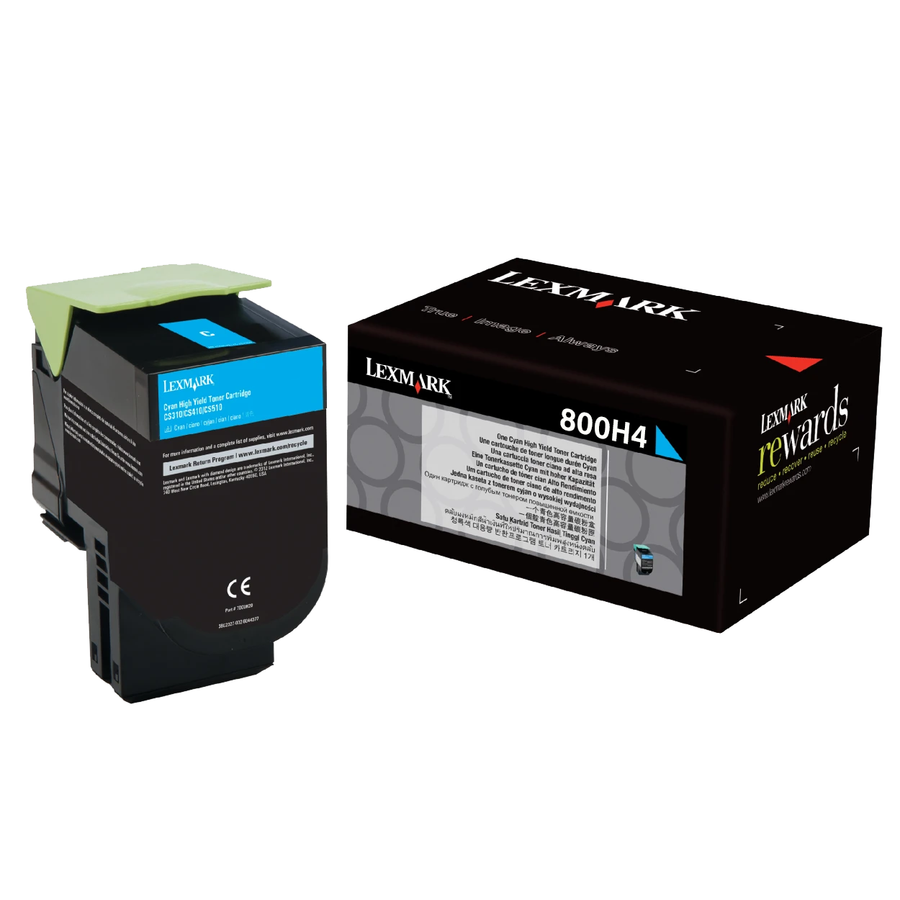Original Lexmark 80C0H20 800h2 Cyan High-Yield Toner Cartridge