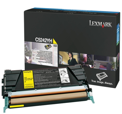 Original Lexmark C5242YH Yellow High-Yield Toner Cartridge