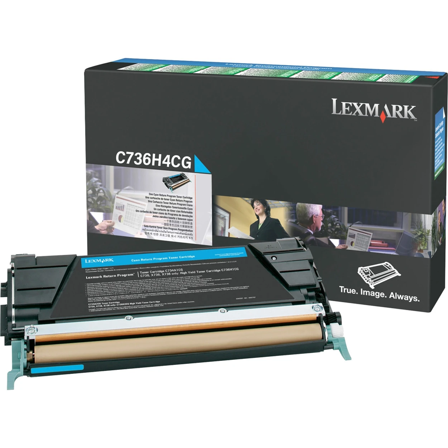 Original Lexmark C736H4CG C736 Cyan Return Program High-Yield Toner Cartridge
