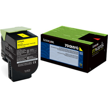 Original Lexmark 70C0HYG Unison 701HY Return Program Yellow High-Yield Toner Cartridge