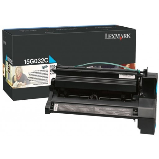 Original Lexmark 15G032C C752 Cyan High Yield Toner Cartridge