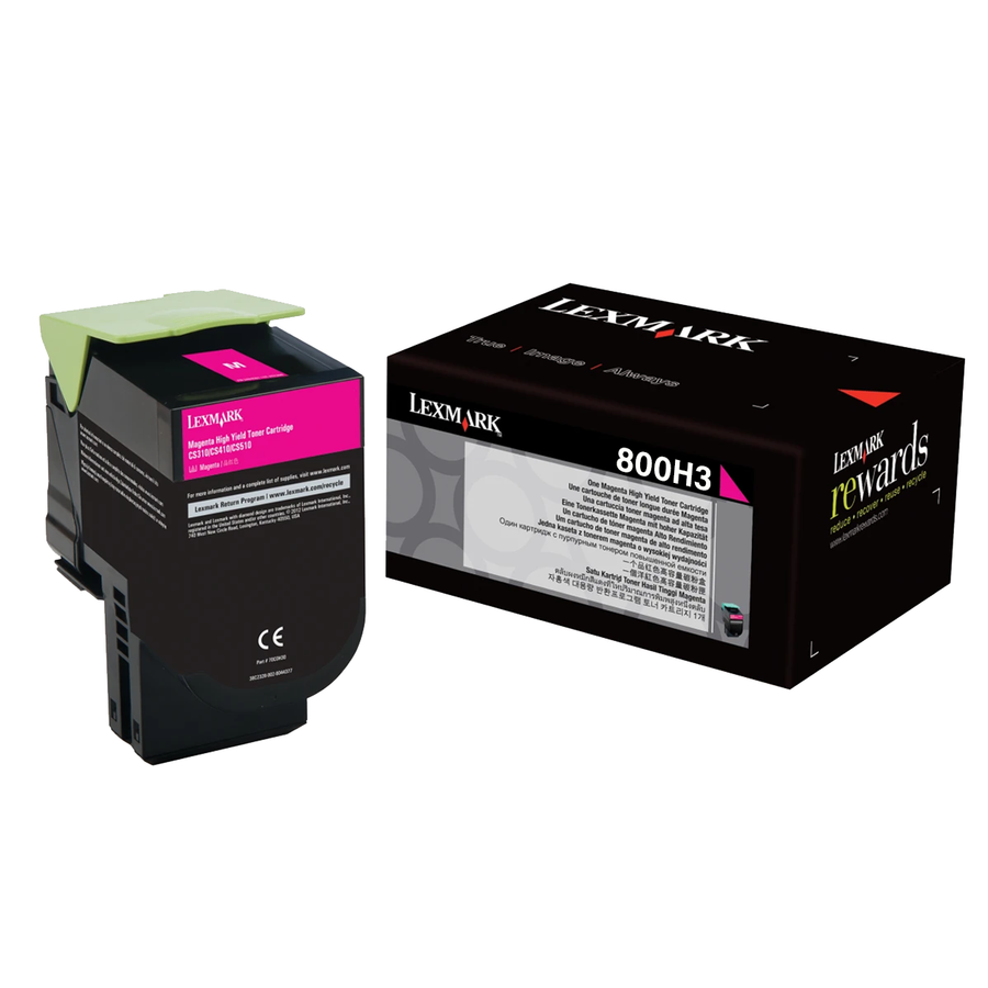 Original Lexmark 80C0H30 800h3 Magenta High-Yield Toner Cartridge