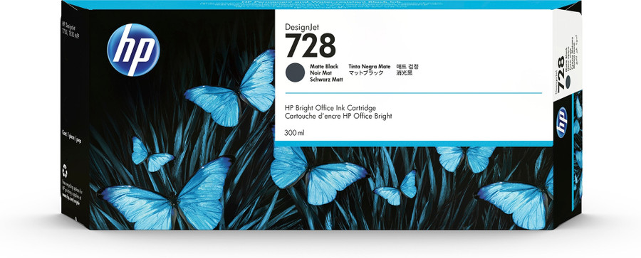 F9J68A | HP 728 | Original HP 300ml Ink Cartridge - Matte Black