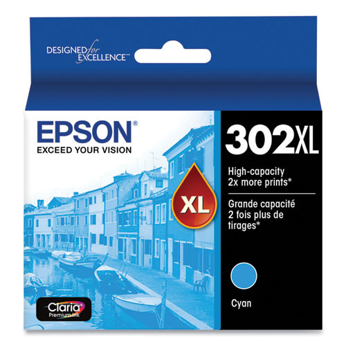 T302XL220S | Epson® T302XL | Original Epson® (T302XL220-S) Claria® High-Yield Ink Cartridge - Cyan